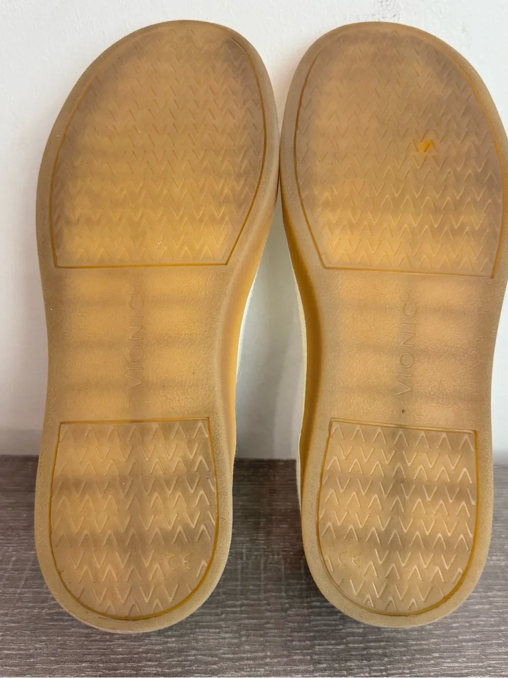 Vionic Cream Canvas Lace-Up Flats with Gum Soles